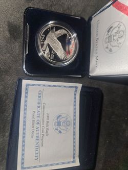 2008 P Bald eagle commemorative coin. 90% Silver.