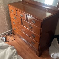 Antique dresser and mirror