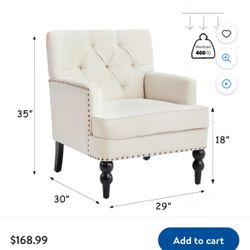 Arm Chair with Ottoman, Upholstered Button Tufted Accent Chair, Linen Fabric Sofa Reading Chairs for Living Room, for Bedroom, Home Office