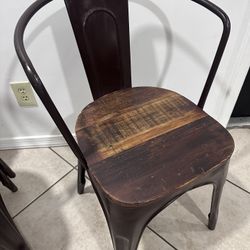 Wood And Metal chairs -3 Each