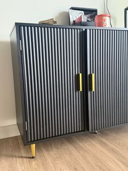 Black Fluted TV Stand / Media Console – Like New