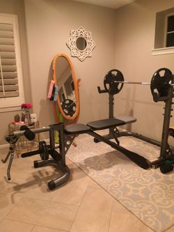 Weight And Squat Bench Set