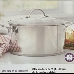 Princess House Olla De 9 qt. Clásica De Acero Inoxidable Nueva 