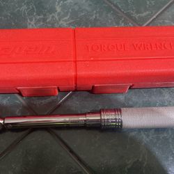 Snap-on QC1R200 1/4" Drive Torque Wrench w/ Case 40-200 IN LB
