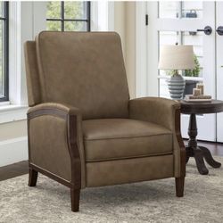 Recliner Genuine Leather Grayish Brown Color
