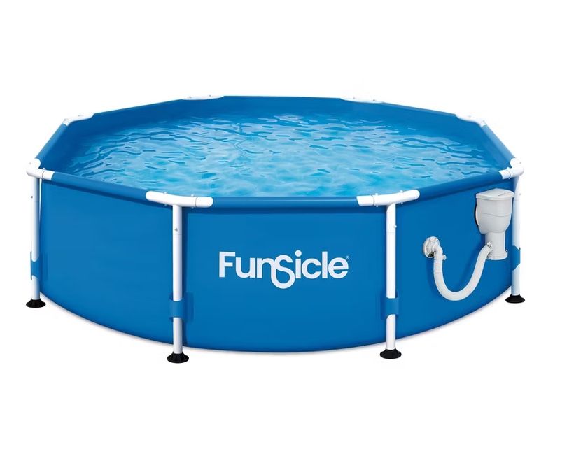 Funsicle Outdoor Activity Round Frame Above Ground Swimming Pool Set