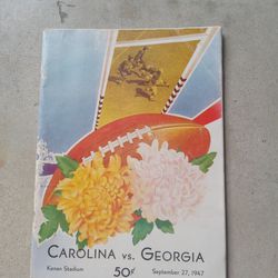 1947  Carolina VS Georgia Sports Line Up Book