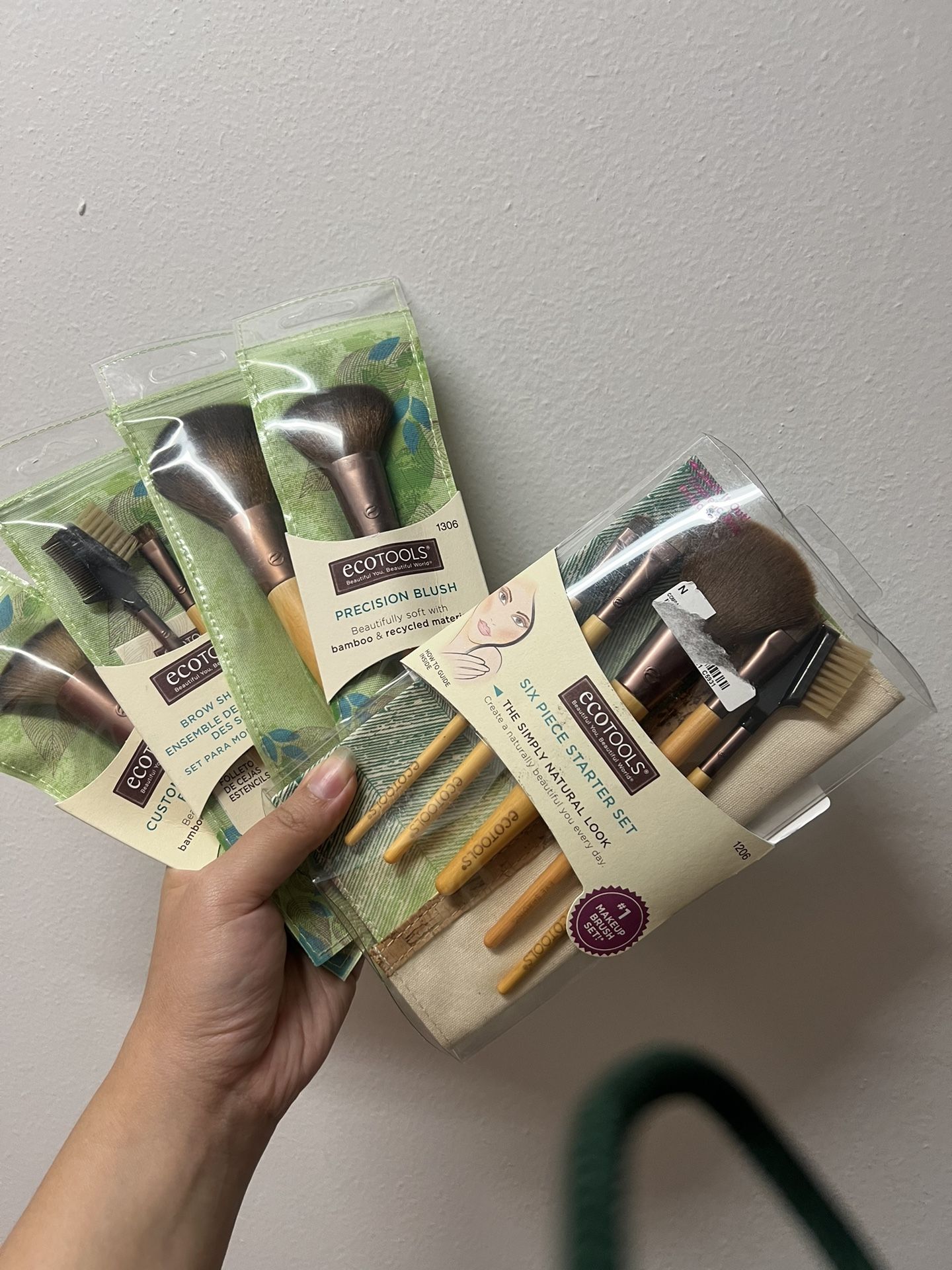 EcoTools Makeup Brush Sets Stater Set Precision Blush Eyebrow Buffing NIB
