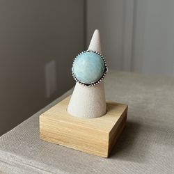 Adjustable Larimar Statement Ring ( firm on price ) 