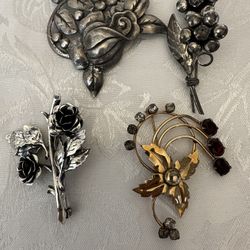 Vintage Sterling Silver Flower Brooch Collection 