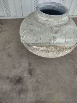 Decorative clay pot 17" tall 22" around