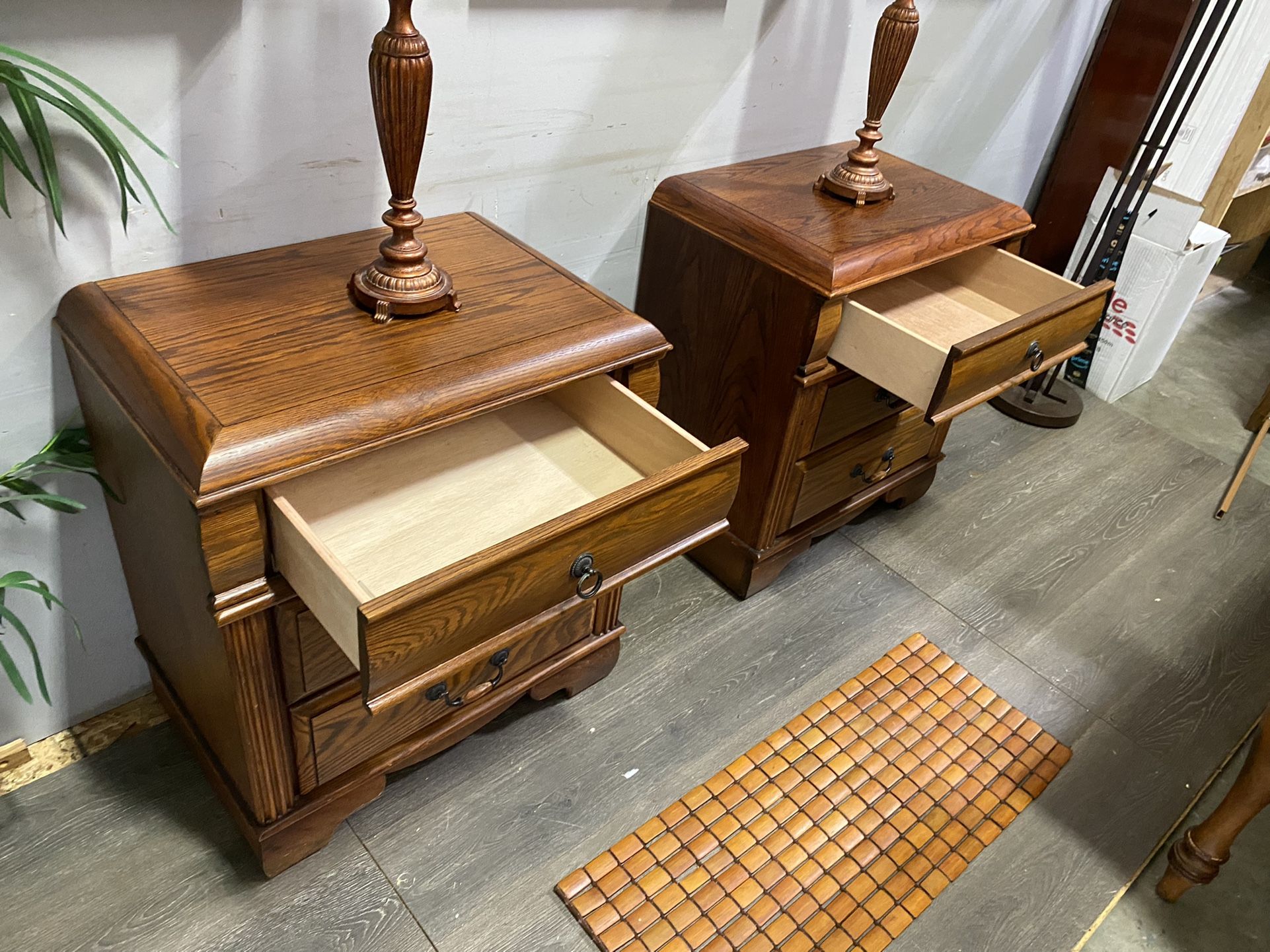 Like New Solid Wood Matching Nightstand Set Made By Blackhawk Furniture