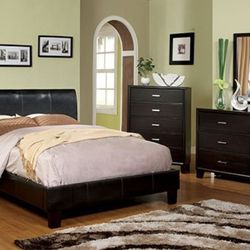 Brand New Espresso 4pc Queen Bedroom Set (Available In Eastern King Size)