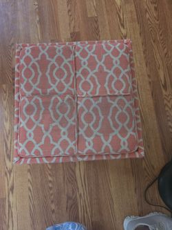 Matching Coral Storage Ottoman & Cube Ottoman