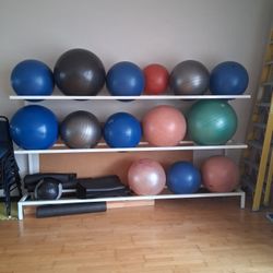 Stability/ Physio Steel Ball Rack With 14 Exercise Balls Included