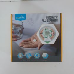 Live Fine Automatic Pill Dispenser 28 Day Locking Sounds & Light - NEW