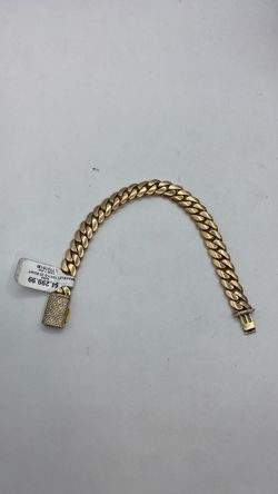 10K Gold Cuban Link Bracelet 23.9 DWT with Diamond Clasp