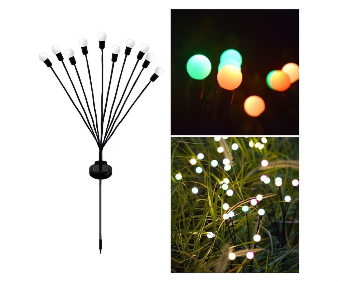 Fafeicy Solar Lawn Light Sensitive Intelligent Decoration Light for Yard Garden (8 Colorful Light)