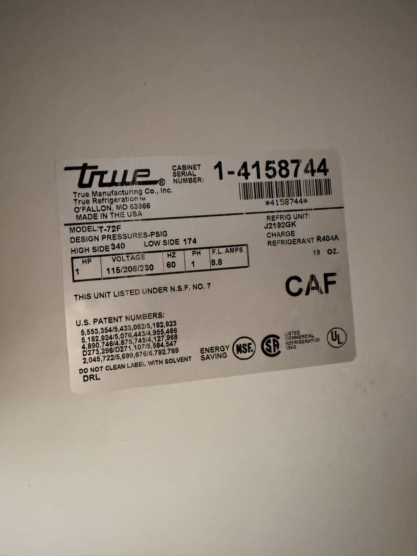 Used True T-72F Commercial Freezer – 3 Door, Excellent Condition (1.5 Years Old)