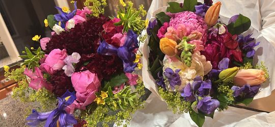 Fresh flowers bucket great for graduation