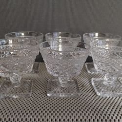 Set of 6 Vintage Imperial Glass - Ohio Cape Cod Clear Sherbet Sundae Cups