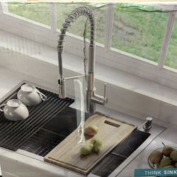 Kitchen Sink  Kraus Dual-mount 33-in x 22-in Stainless Steel Kitchen Sink