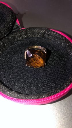 Vintage Smoky Topaz Ring 925 Sterling Silver