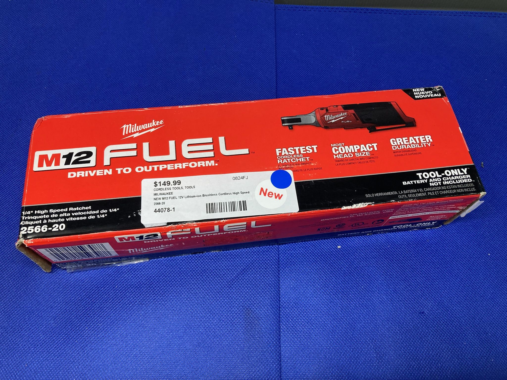 MILWAUKEE M12 FUEL 12V Brushless Cordless High Speed 1/4" Ratchet