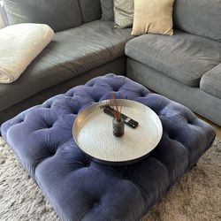 Blue Z Gallerie Ottoman Microfiber 