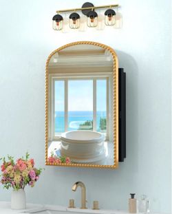 20x28 Inch Bathroom Medicine Cabinet with Mirror, Wall Mount or Recessed Bathroom Mirror with Storage, Full-Metal 2 Adjustable Shelves and 1 Cabinet O