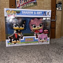 Funko Pop! Sonic The Hedgehog Shadow And Amy Flocked Target Con Exclusive