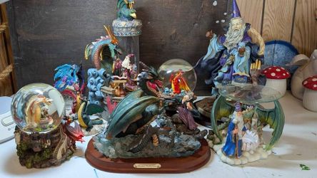 Dragon and Wizard Figurines