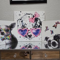 Wall Art Total 3 Pieces Excellent Condition