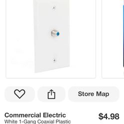 Commercial Electric Coaxial Plastic Wall Plate - White