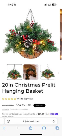 20inch joiedomi Prelit Hanging Basket