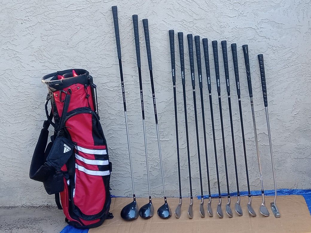 Variety Of Right Handed Golf Clubs & Adidas Golf Stand Bag
