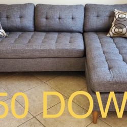 Grey Compact Sectional (Finance & Free Delivery)
