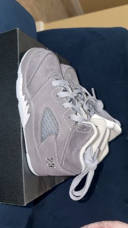 Air Jordan 5 Grey Suede Sneakers