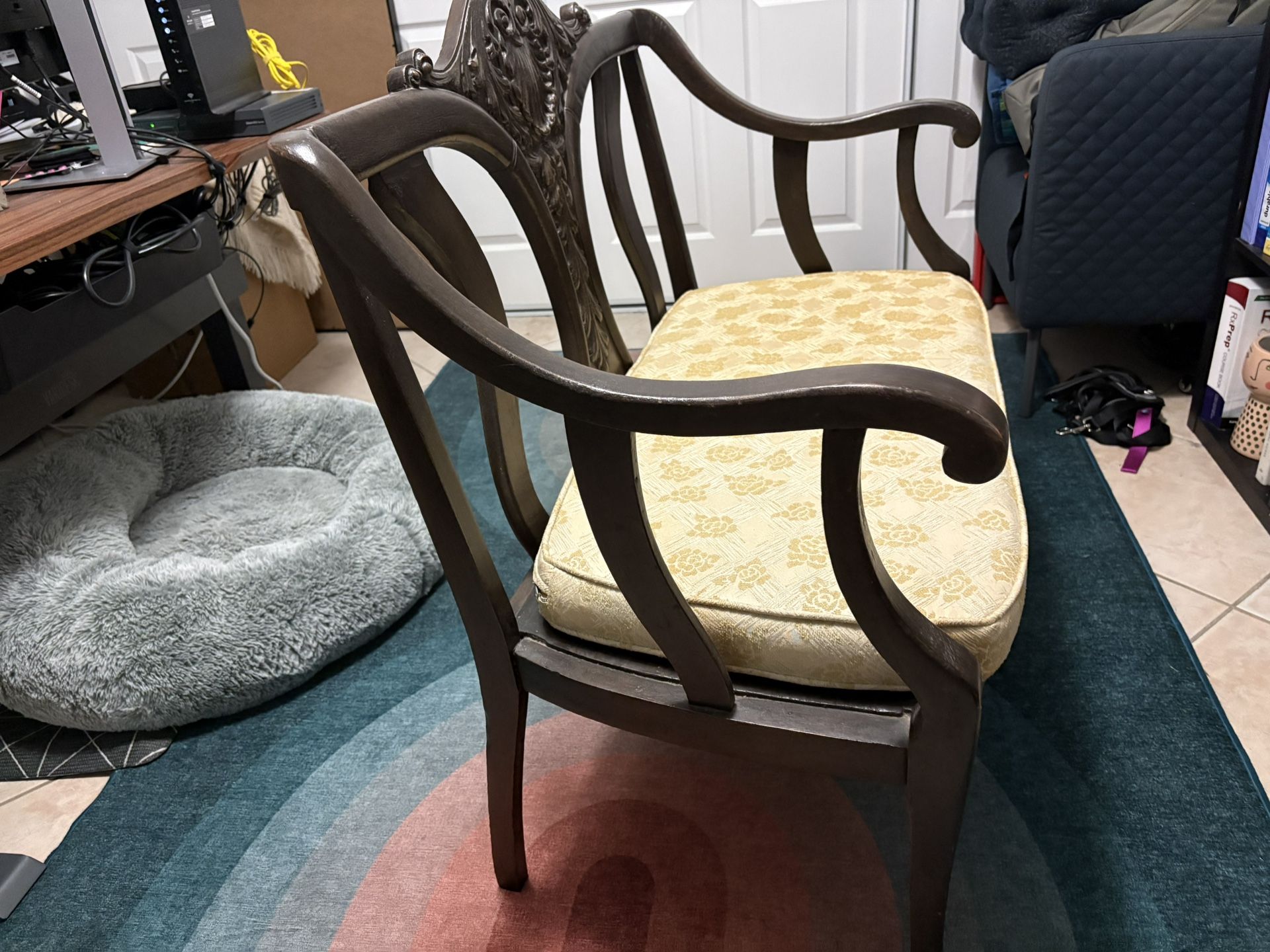 Antique Loveseat Chair Wood