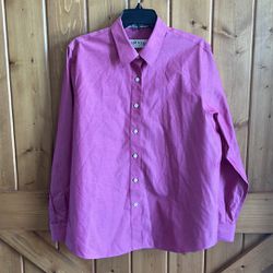 ORVIS Pink Long Sleeve Button Down Blouse Easter Color Dress Shirt Size: 14