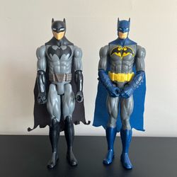 Mattel Batman Action Figure Toy Set Of 2 DC Comics 12in Articulated Cloth Cape