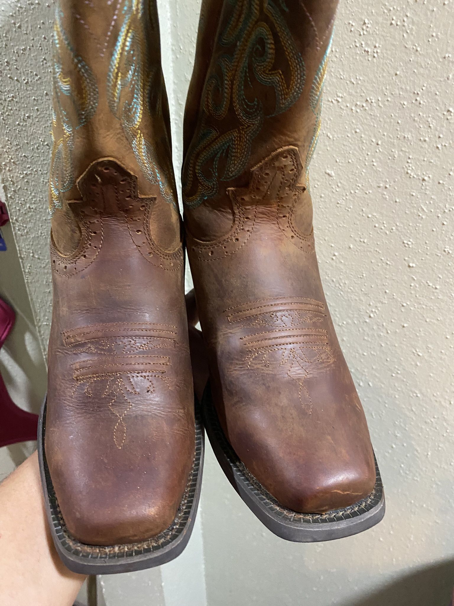 JUSTIN WOMEN'S , SQUARE TOE STAMPEDE WESTERN BOOTS Size 8B