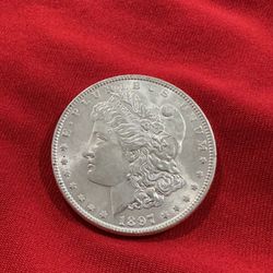 1897 BU Morgan Silver Dollar Pitted Reverse Vam 6A