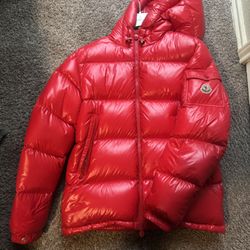 Moncler Coat, Red, Size 3 
