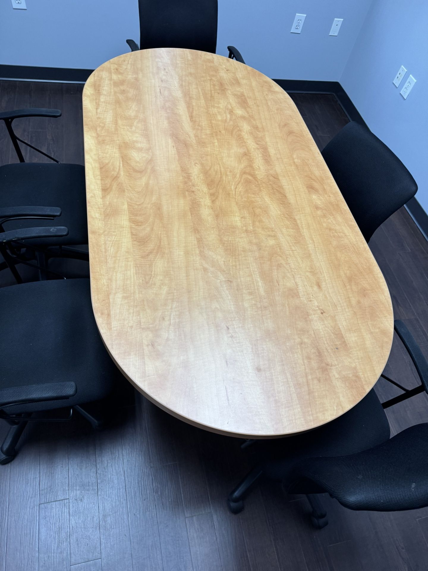 Conference Table with 5 Rolling Chairs – 71″ x 36″ – Great for Office or Home Workspace”