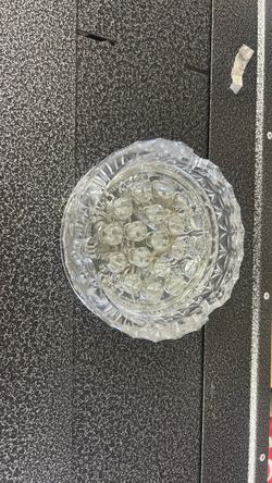 Vintage crystal very heavy ashtray