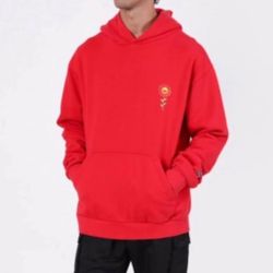 J BALVIN MORADO X TAKASHI MURAKAMI FLOWER HOODIE RED EXCLUSIVE Size Large 