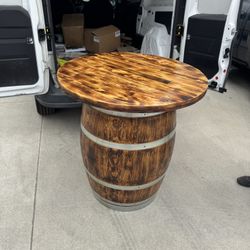 Barrel Table Available For Sale... 36 Inches Wide Top. $150