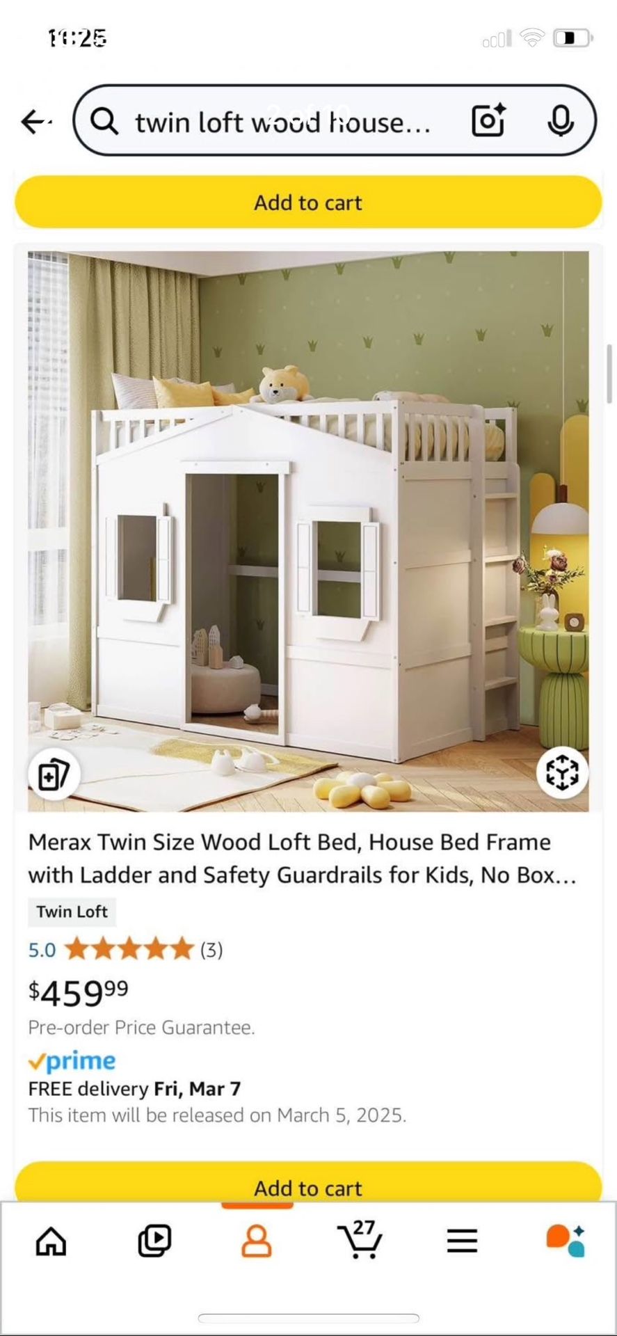 Kids Platform Bunk Bed House Hang Out Frame Play
