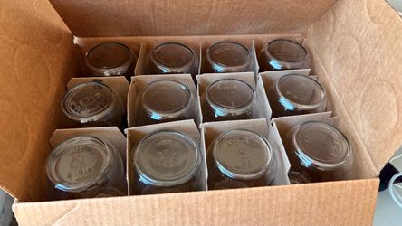 Glass Mason Jars with Lids – 12 Pack